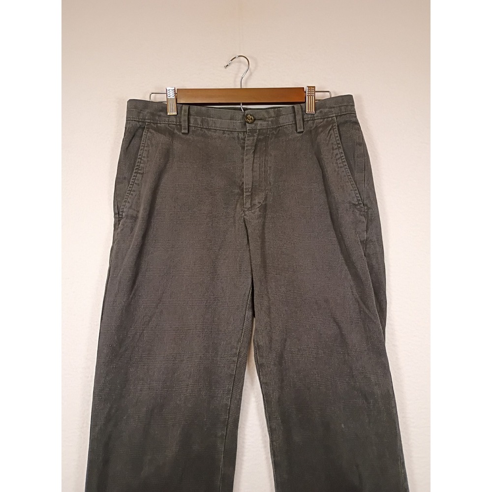 Dark Academia Banana Republic Mens 31x30 Gray Plaid Cotton Chino Pants Trousers - Picture 8 of 10